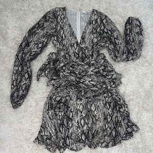 Black and white shimmer snakeskin dress